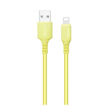 Кабель USB 2.0 AM to Lightning 1.0m soft silicone yellow ColorWay (CW-CBUL043-Y)