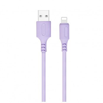 Кабель USB 2.0 AM to Lightning 1.0m soft silicone violet ColorWay (CW-CBUL044-PU)