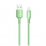 Кабель USB 2.0 AM to Lightning 1.0m soft silicone green ColorWay (CW-CBUL042-GR)