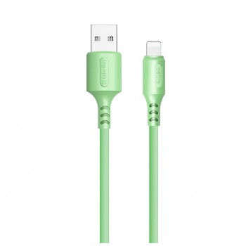 Кабель USB 2.0 AM to Lightning 1.0m soft silicone green ColorWay (CW-CBUL042-GR)