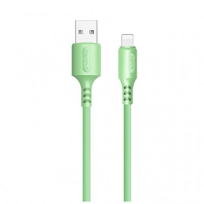 Кабель USB 2.0 AM to Lightning 1.0m soft silicone green ColorWay (CW-CBUL042-GR)