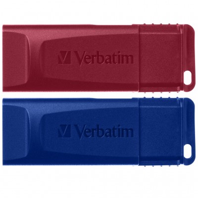 флеш USB 2x32GB Store'n'Go Slider Red/Blue USB 2.0 (49327)