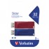 флеш USB 2x32GB Store'n'Go Slider Red/Blue USB 2.0 (49327)