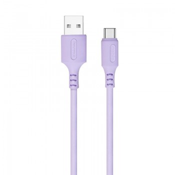 Кабель USB 2.0 AM to Type-C 1.0m soft silicone violet ColorWay (CW-CBUC044-PU)