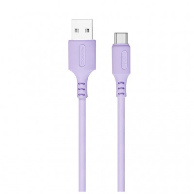 Кабель USB 2.0 AM to Type-C 1.0m soft silicone violet ColorWay (CW-CBUC044-PU)