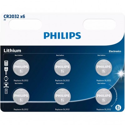 Батарейка для БIОС/ BIOS Philips CR 2032 Lithium 3V * 6 (CR2032P6/01B)