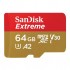 Карта пам'яті 64GB microSDXC UHS-I U3 V30 A2 Extreme SANDISK (SDSQXAH-064G-GN6GN)