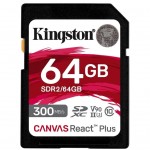 Карта пам'яті SD 64GB class 10 UHS-II U3 Canvas React Plus Kingston (SDR2/64GB)