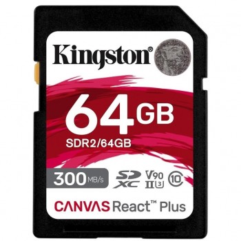 Карта пам'яті SD 64GB class 10 UHS-II U3 Canvas React Plus Kingston (SDR2/64GB)
