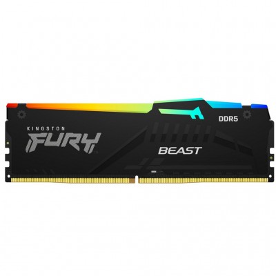 Пам'ять DDR5 16GB 5600 MHz FURY Beast RGB Kingston Fury (ex.HyperX) KF556C40BBA-16