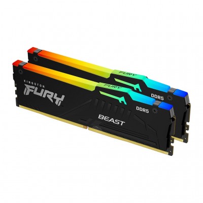 Пам'ять DDR5 32GB (2x16GB) 5600 MHz Beast RGB AM5 Black Kingston Fury (ex.HyperX) KF556C36BBEAK2-32