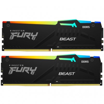 Пам'ять DDR5 32GB (2x16GB) 6000 MHz FURY Beast RGB Kingston Fury (ex.HyperX) KF560C40BBAK2-32