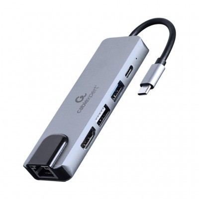 USB-хаб Cablexpert USB-C 5-in-1 (hub/HDMI/PD/LAN) (A-CM-COMBO5-04)