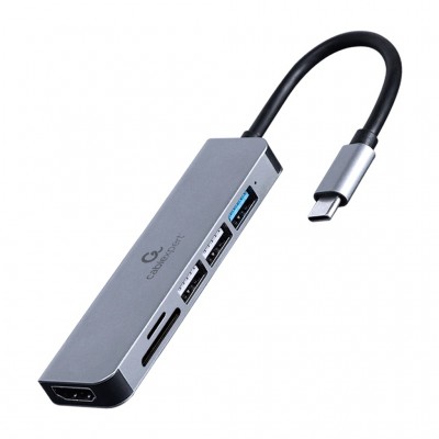 USB-хаб Cablexpert USB-C 6-in-1 (hub/HDMI/CR) (A-CM-COMBO6-02)