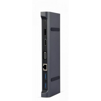 USB-хаб Cablexpert USB-C 9-in-1 (USB-hub + HDMI/VGA/PD/CR/LAN/3.5mm) (A-CM-COMBO9-02)