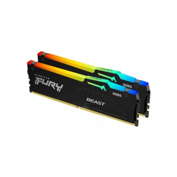Пам'ять DDR5 32GB (2x16GB) 5200 MHz Beast RGB XMP Kingston Fury (ex.HyperX) KF552C40BBAK2-32