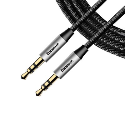 Аудіо-кабель 1.5m Baseus (CAM30-CS1) Yiven M30 3.5мм-M/3.5 мм-M, Silver/Black