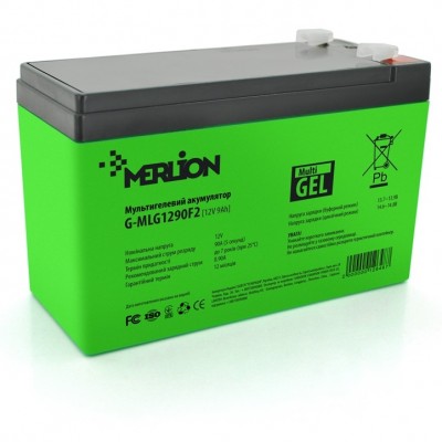 Батарея для ДБЖ Merlion 12V 9AH Green (G-MLG1290F2/12648) AGM мультигель