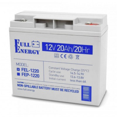 Аккумуляторная батарея Full Energy FEL-1220 12V 20AH (FEL-1220) GEL 12 В, 20 Аг, 181 x 165 x 77 мм, 5.9 кг