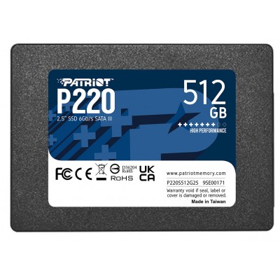 SSD 512GB Patriot P220 2.5" SATAIII TLC (P220S512G25)