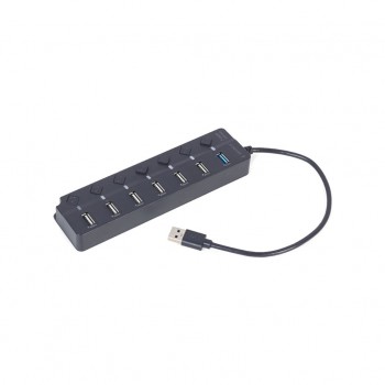 USB-хаб GEMBIRD 7 ports (1xUSB3.1+6xUSB2.0) switch black (UHB-U3P1U2P6P-01)