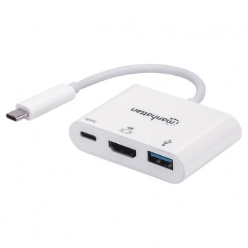 USB-хаб Intracom USB3.1 Type-C to HDMI/USB 3.0/PD 60W 4-in-1 White (152945)