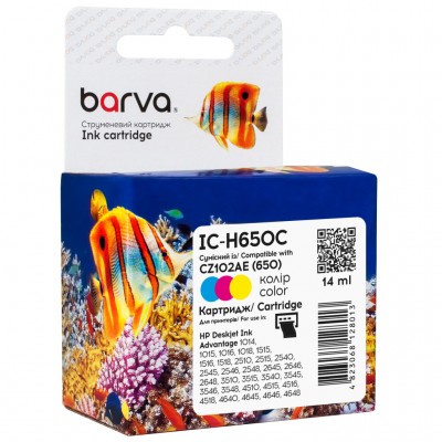 Картридж HP 650 color/CZ102AE, 14 мл (IC-H650C) BARVA