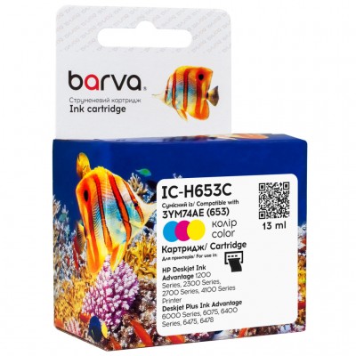 Картридж HP 653 color/3YM74AE, 13 мл (IC-H653C) BARVA