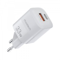 Зарядний пристрій Choetech White (PD5006-EU-WH) USB-A/USB-C 33W QC3.0/PD/PPS