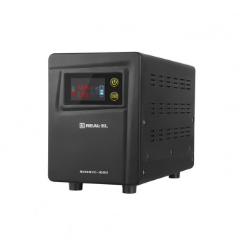 Джерело безперебійного живлення Real-El EL122100004 RESERVE-1000 Правильна ЧИСТА  Синусоїда  600 Вт для КОТЛА, ХОЛОДИЛЬНИКА, телевізора