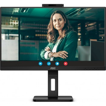 Монітор 27" AOC Q27P3CW, QHD, IPS, 75Hz, 2xHDMI, DP, USB-C, RJ-45, USB-hub, webcam, HAS, Pivot, колонки