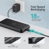 УМБ Choetech 10000mAh, 18W PD3.0/QC3.0, Wireless 10W, USB-C In/out, USB-A+Micro Li-pol чорна