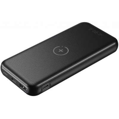 УМБ Choetech 10000mAh, 18W PD3.0/QC3.0, Wireless 10W, USB-C In/out, USB-A+Micro Li-pol чорна