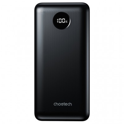 УМБ Choetech 20000mAh, PD3.0 45W USB-C, QC3.0, 2хUSB-A 22.5W, Li-pol чорна