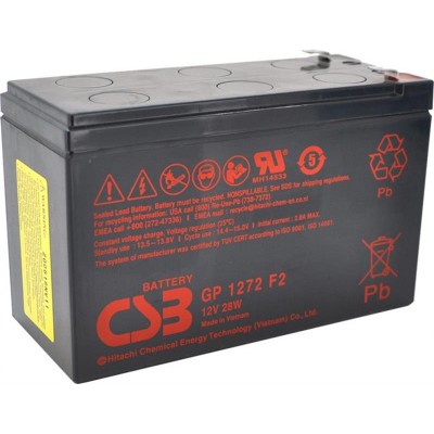 Батарея для ДБЖ CSB 12V 7.2AH (GP1272F2-28W/07775) AGM Black