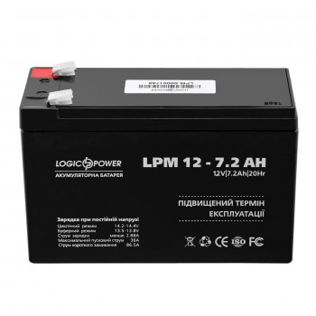 Батарея для ДБЖ LogicPower 12V 7.2 AH (LPM 12-7.2 AH) AGM