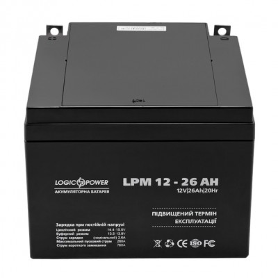 Батарея для ДБЖ LogicPower LPM 12V 26AH (LPM 12 - 26 AH) AGM
