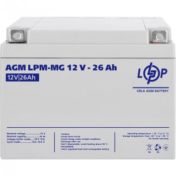 Батарея для ДБЖ LogicPower LPM 12V 26AH (LPM-MG 12 - 26 AH) AGM мультигель