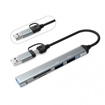 USB-хаб Dynamode 5-in-1 USB Type-C/Type-A to 1хUSB3.0, 2xUSB 2.0, c (DM-UH-514)