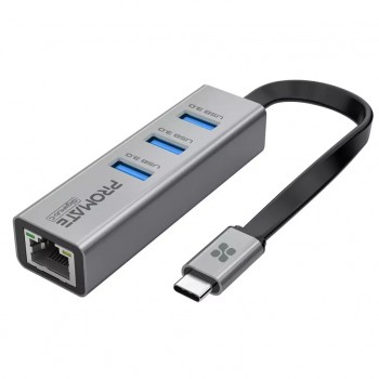 USB-хаб Promate gigahub-c.grey