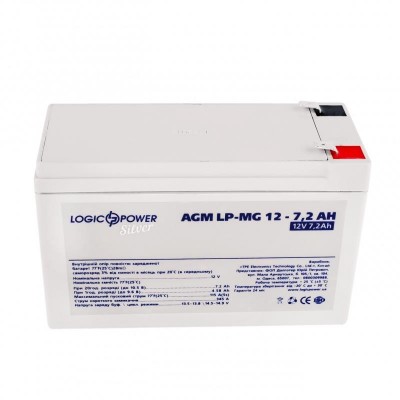 Батарея для ДБЖ LogicPower 12V 7.2AH (LPM-MG 12 - 7.2 AH) AGM мультігель