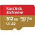 Карта пам`ятi MicroSDXC512GB C10 UHS-I SanDisk Extreme V30 U3 R190/W130MB/s + SD (SDSQXAV-512G-GN6MA)