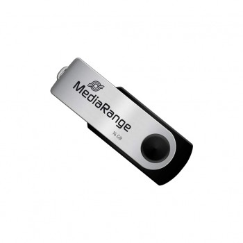 флеш USB 2.0 16GB MediaRange Black/Silver (MR910)