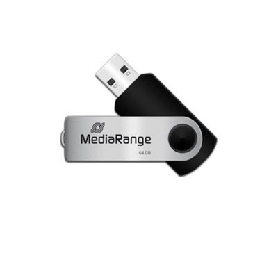 флеш USB 2.0 64GB MediaRange Black/Silver (MR912)