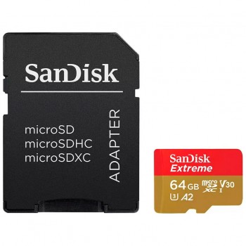 Карта пам'яті 64GB microSD class 10 UHS-I Extreme For Action Cam SANDISK (SDSQXAH-064G-GN6AA)