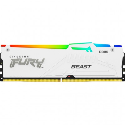 Пам'ять DDR5 32GB 5600 MHz Beast White RGB Kingston Fury (ex.HyperX) KF556C36BWEA-32