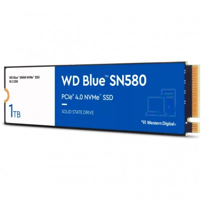 SSD M.2 NVMe 1TB WD Blue SN580 SanDisk 3D TLC 4150/4150 MB/s PCIe 4.0 WDS100T3B0E