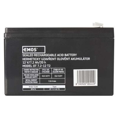 Батарея для ДБЖ Emos B9674 (12V 7.2AH FAST.6.3 MM)