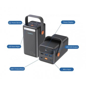 УМБ Choetech 50000mAh,185Wh PD/3.0/65W, QC/3.0/18W, USB-C, 3*USB-A, (B664-CCBE)