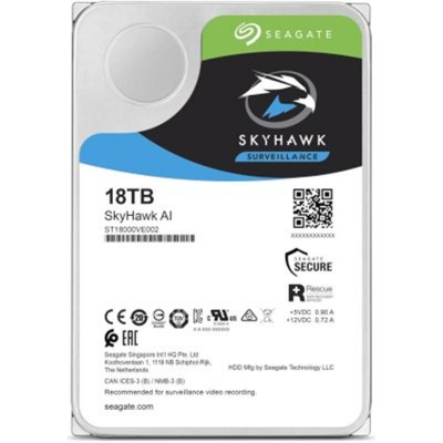 Жорсткий диск SATA 18.0TB Seagate SkyHawk AI Surveillance 7200rpm 256MB (ST18000VE002)